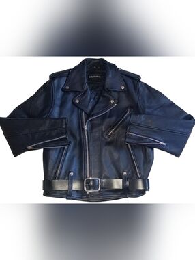 NEW VINTAGE Y2K Harley-Davidson Mens Size 44 Black Leather Moto Bomber Jacket